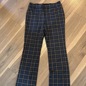 Etcetera Women's Black/Blue Plaid Elastic Waist Pants ~ 6 ~ NWT